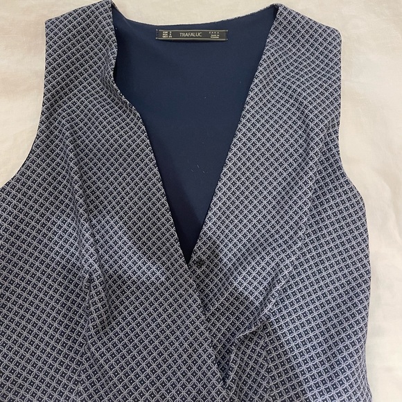 Zara Trafaluc Blue Pattern Pantsuit - Picture 6 of 6
